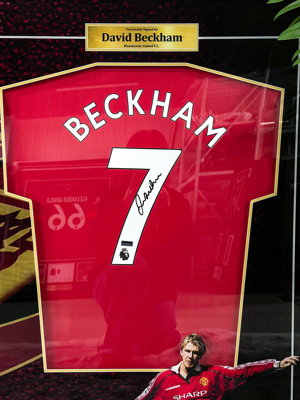 Cantona, Cristiano Ronaldo & David Beckham Manchester United Autographed Jersey, Custom Framed