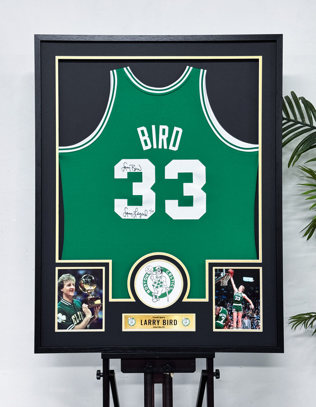 Larry Bird Boston Celtics #33 Framed Jersey