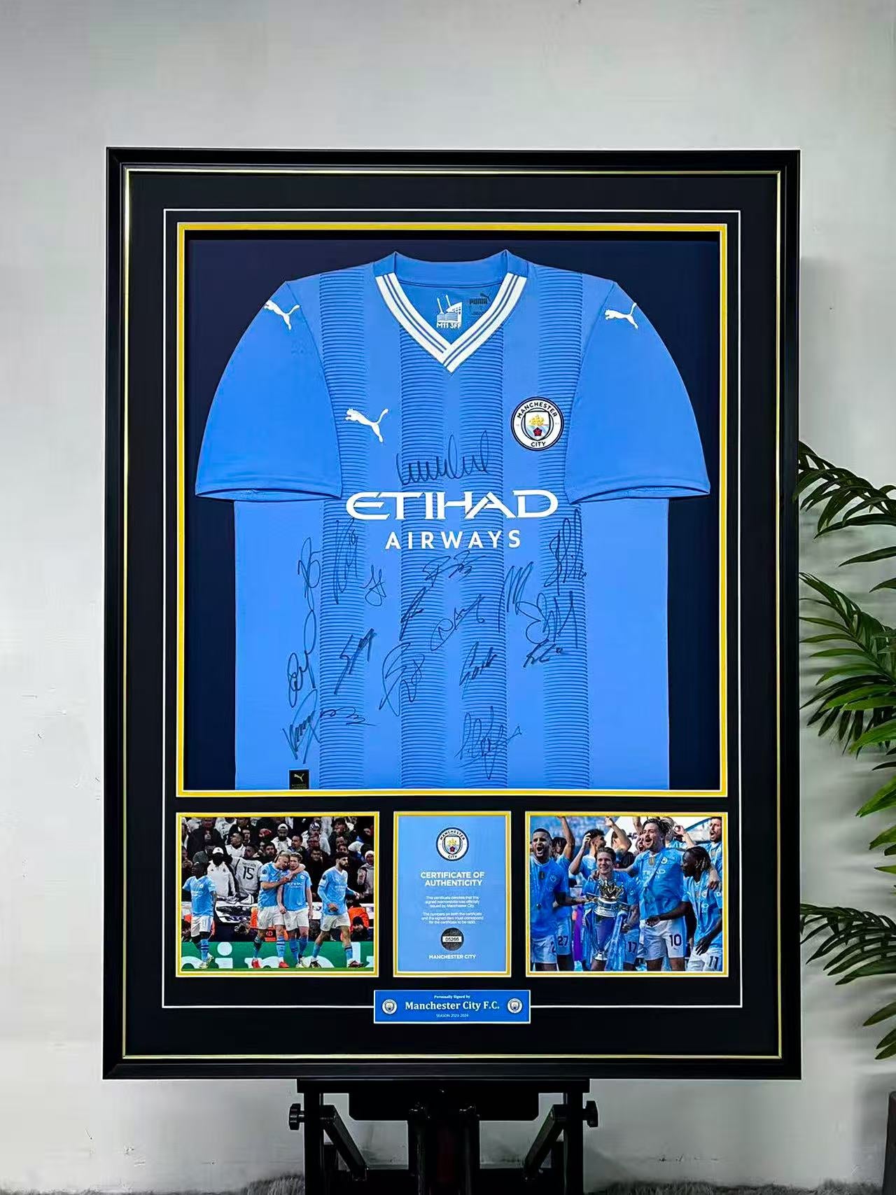 Manchester City F.C Team‑Signed Jersey Framing