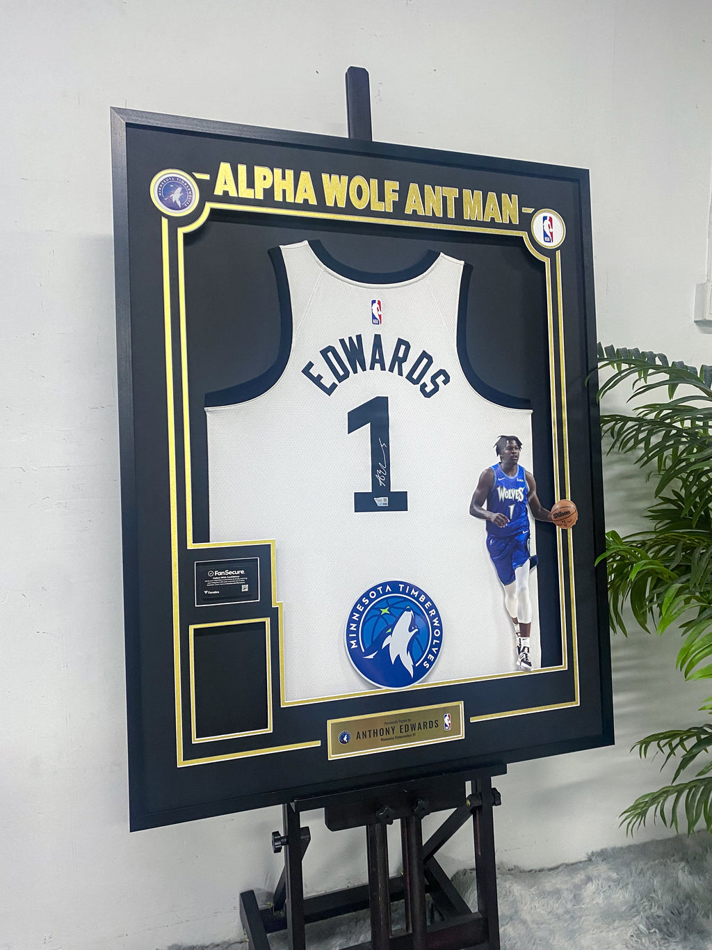 Anthony Edwards Minnesota Timberwolves Jersey Custom Framing