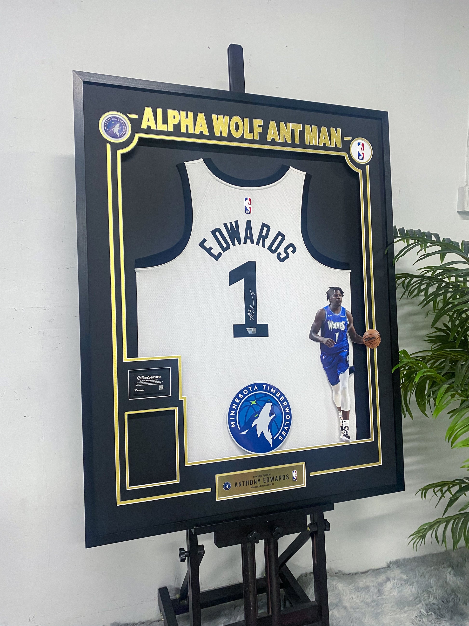 Anthony Edwards Minnesota Timberwolves Jersey Custom Framing