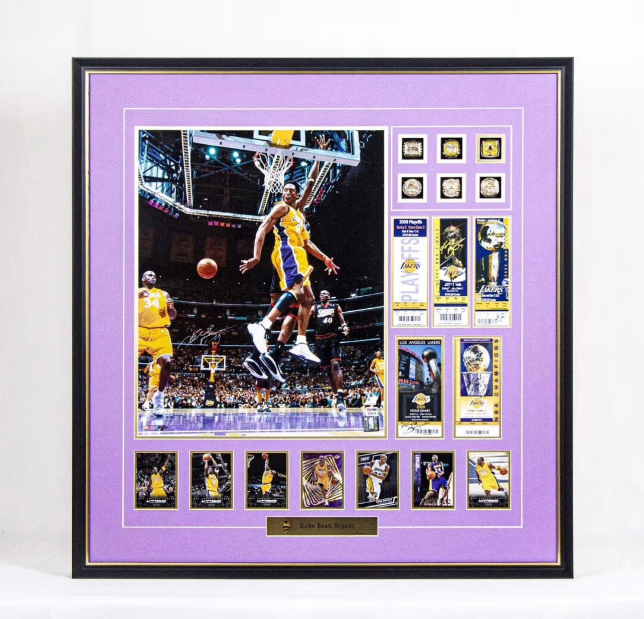 Kobe Bryant Poster with Personalized Custom Design Framed