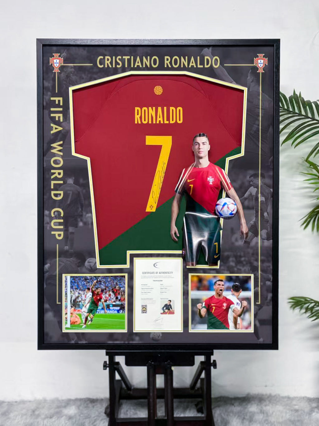 Cristiano Ronaldo Portugal National Team #7 Signed Jersey Framing