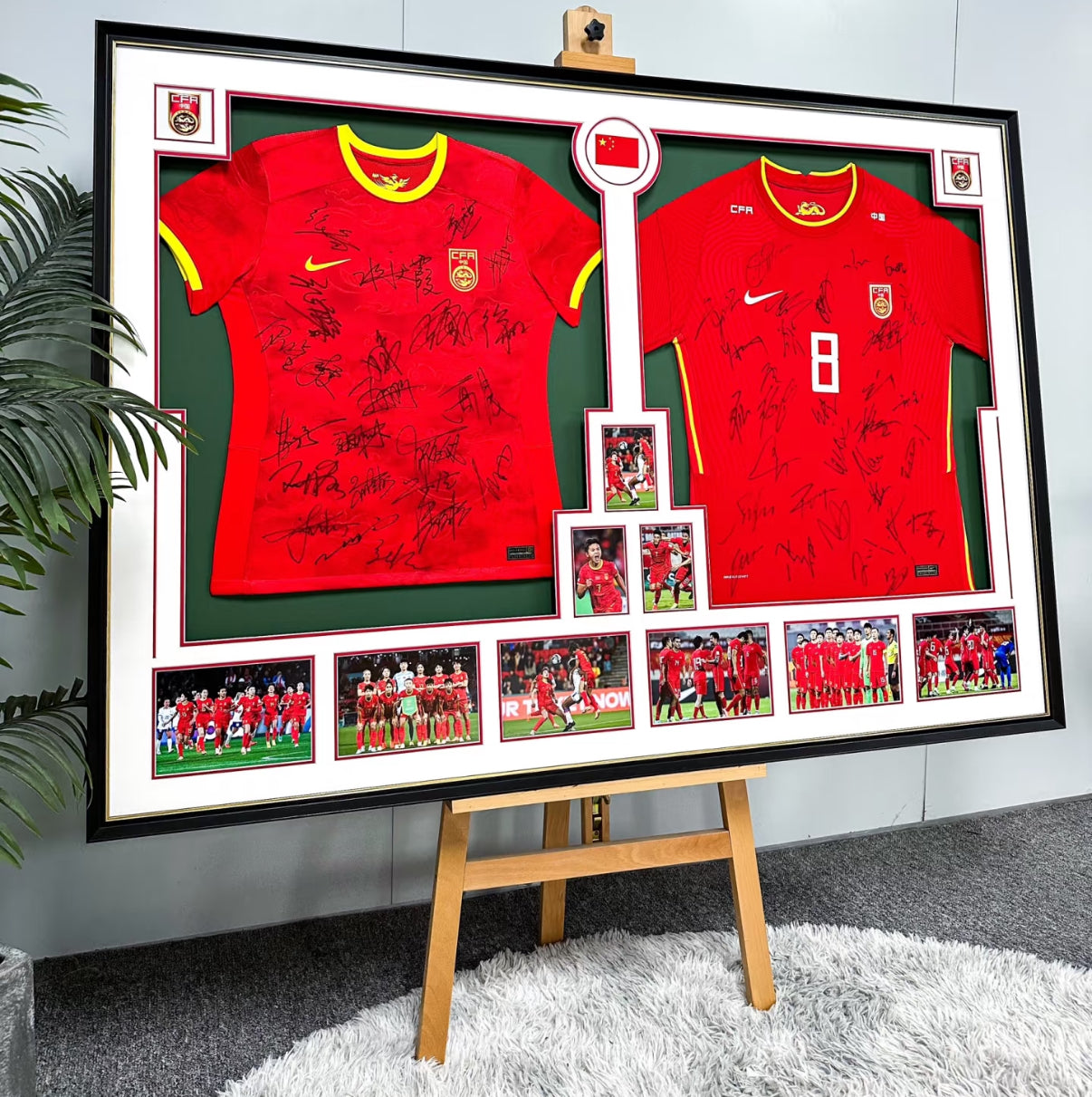 Two football jerseys custom framing