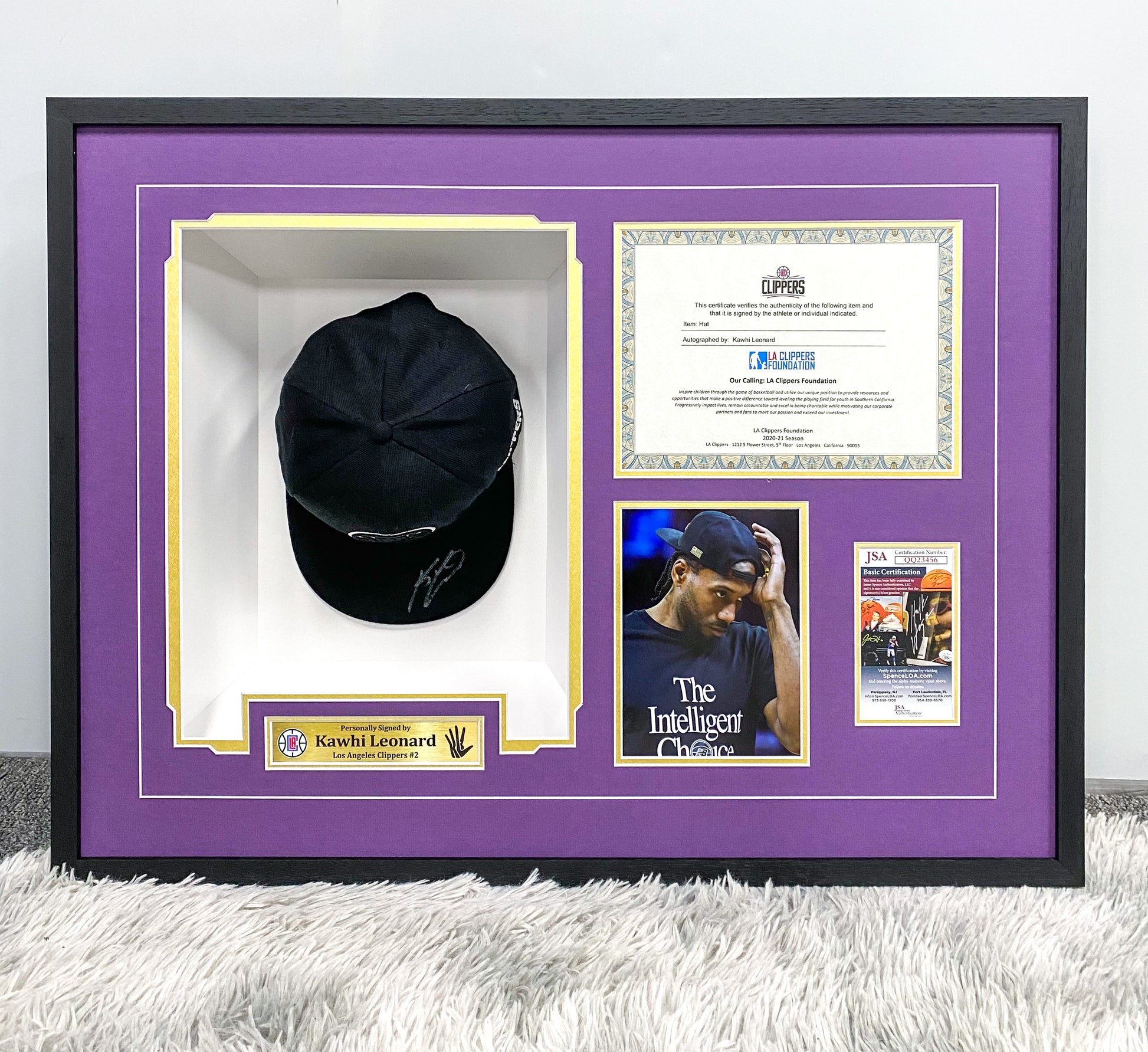 Kawhi Leonard Hat Custom Framing