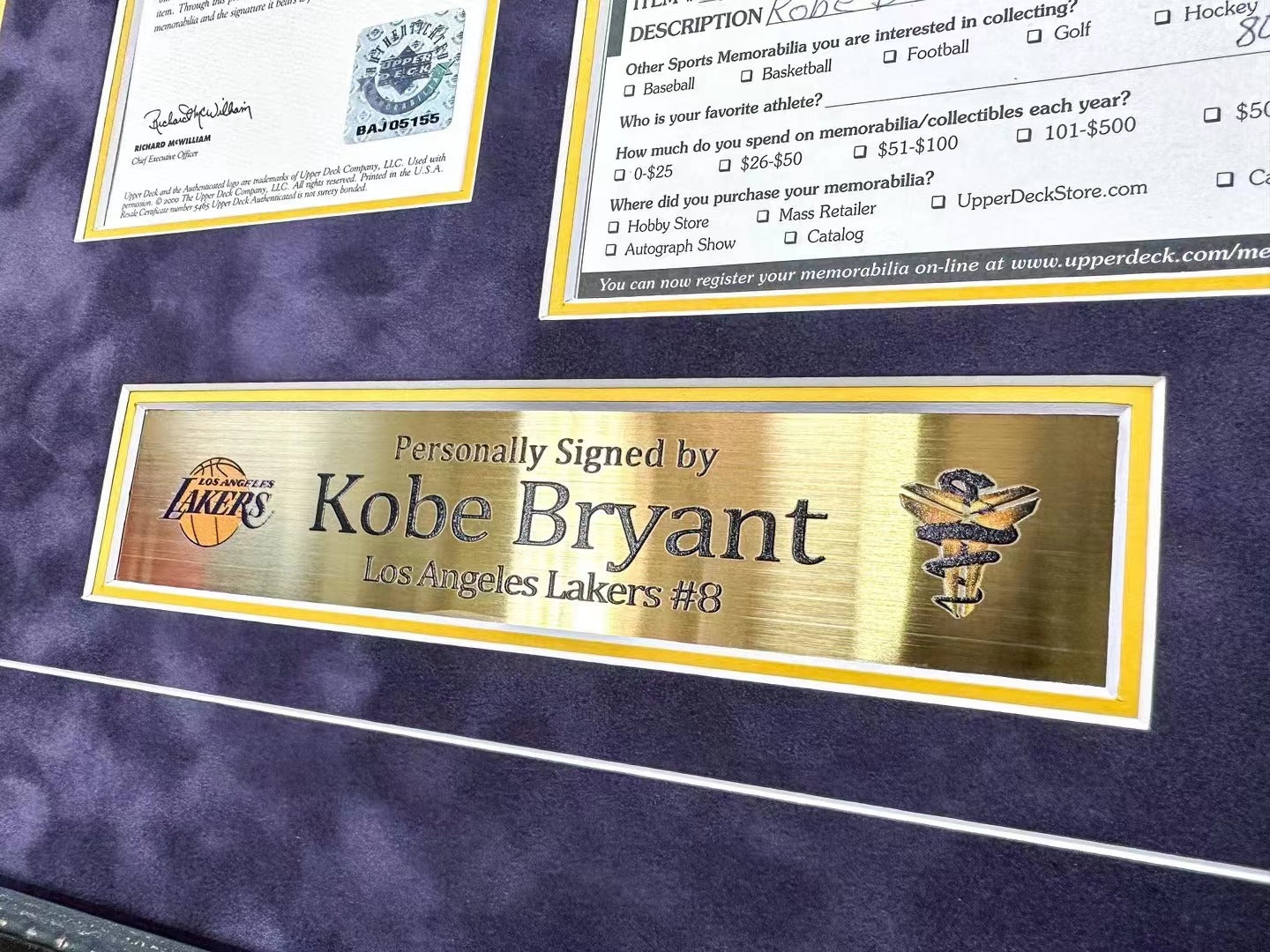 Kobe Bryant Custom Framed Signed Poster