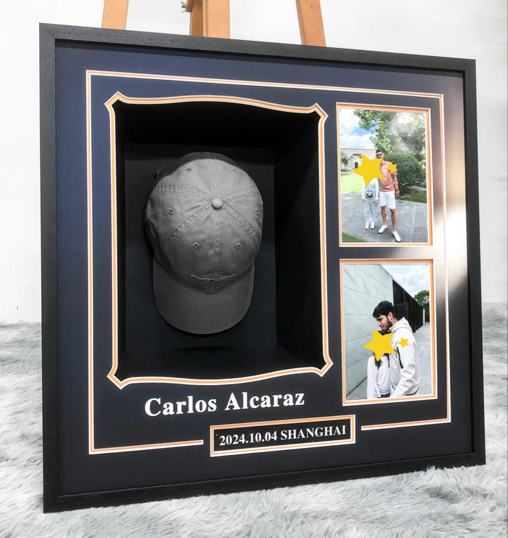 Carlos Alcaraz Hat Sentimental Item Custom Framed
