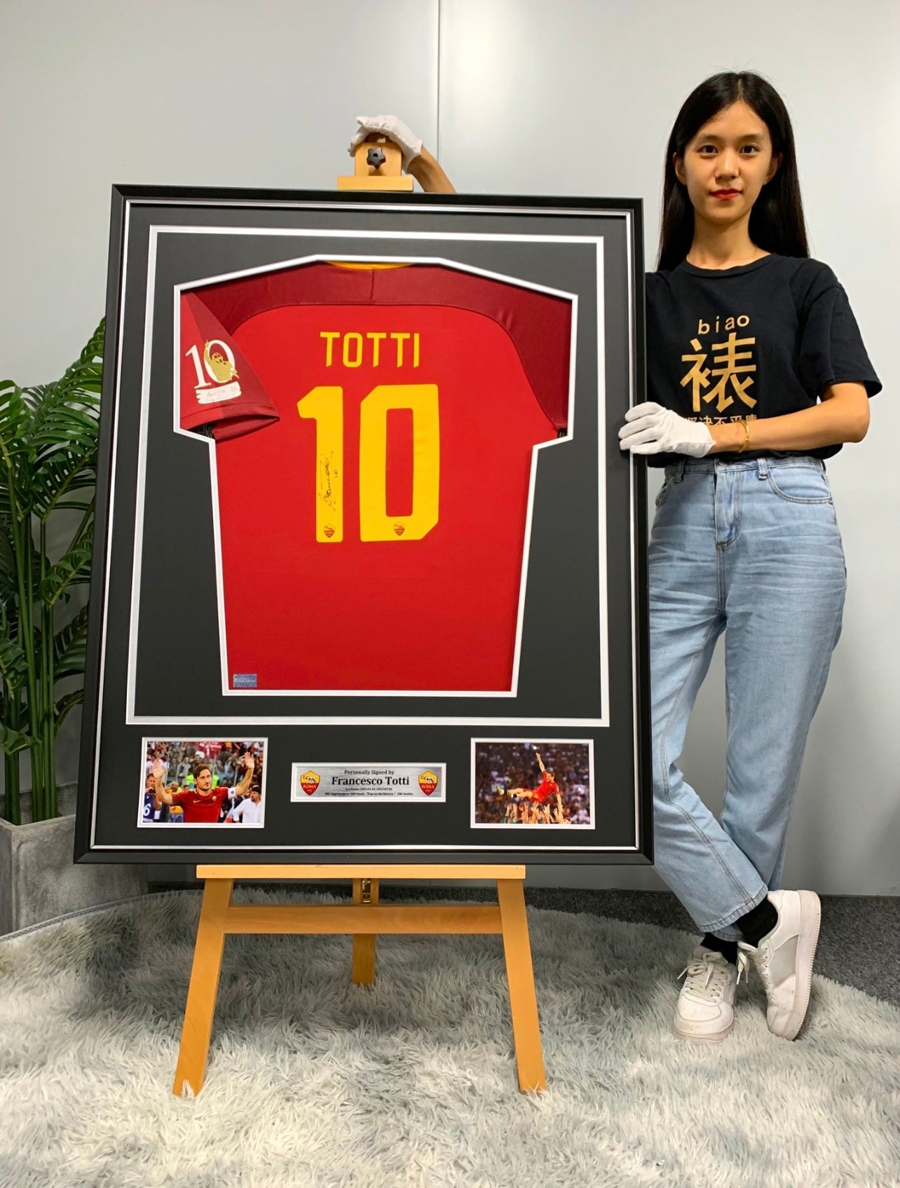 Francesco Totti AS Roma Autographed Custom Framed Jersey