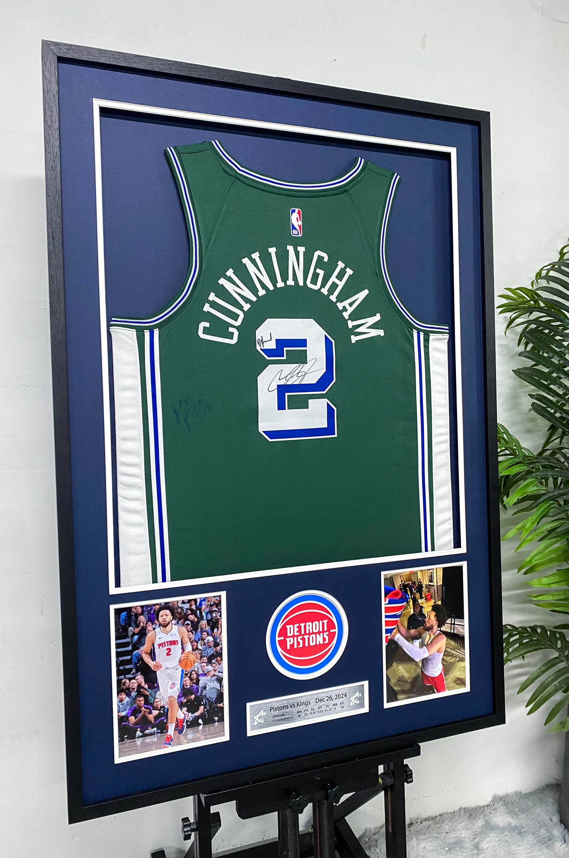 Cade Cunningham Detroit Pistons Jersey Framing | Bespoke Autograph Memorabilia Display