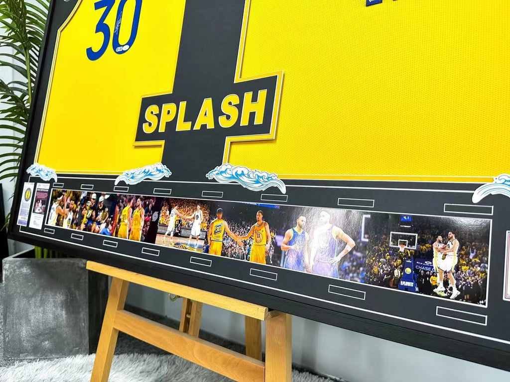 Stephen Curry & Klay Thompson Signed Custom Framed Jersey