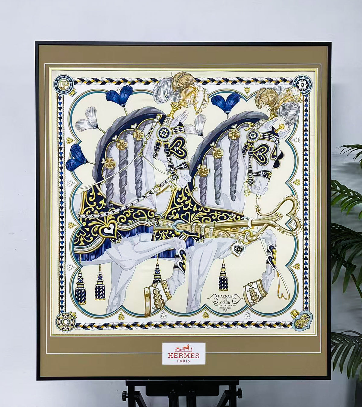 Hermes Silk Scarf Framed Wall Art