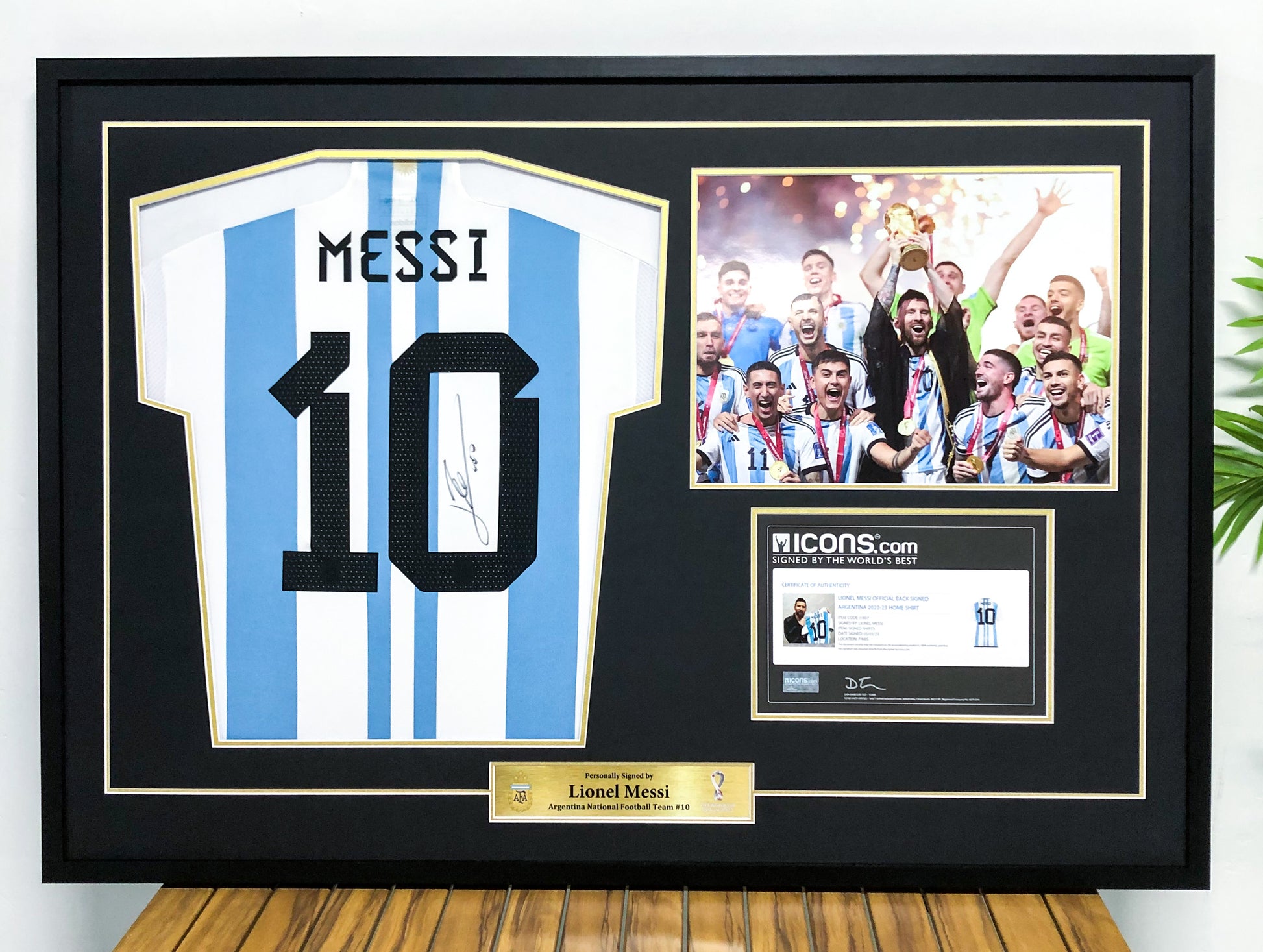 Lionel Messi Argentina Jersey Custom Framing