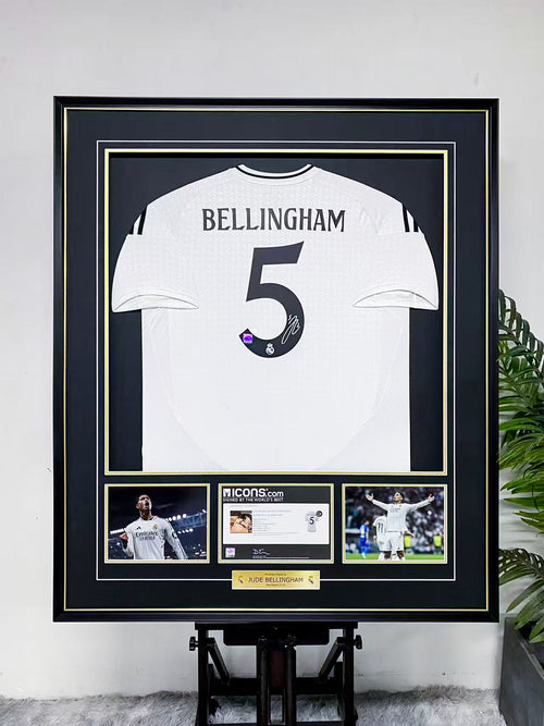 Jude Bellingham Real Madrid Home Autographed Jersey Framing