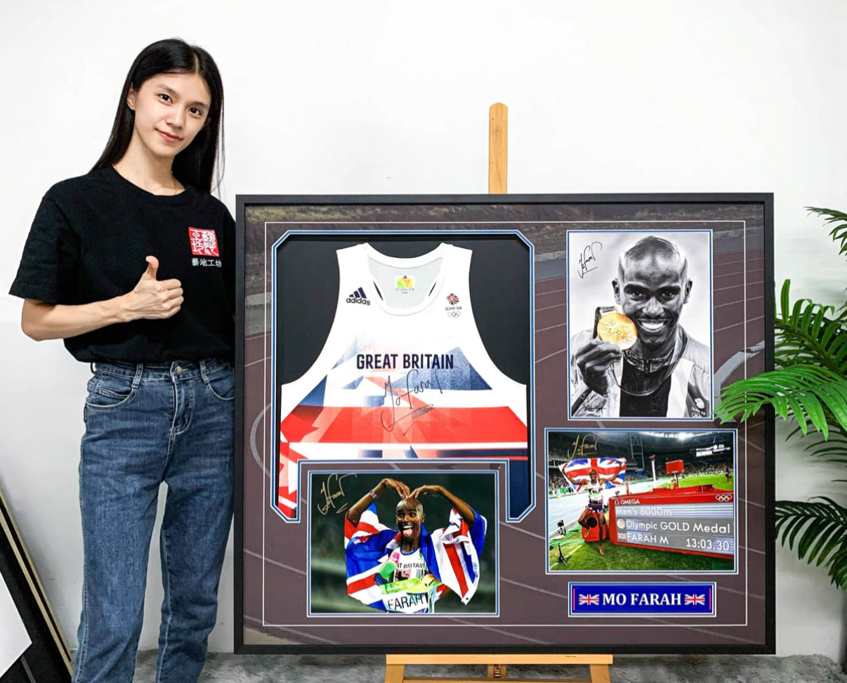 Mo Farah Autographed Memorabilia | Personalized Framed Keepsake