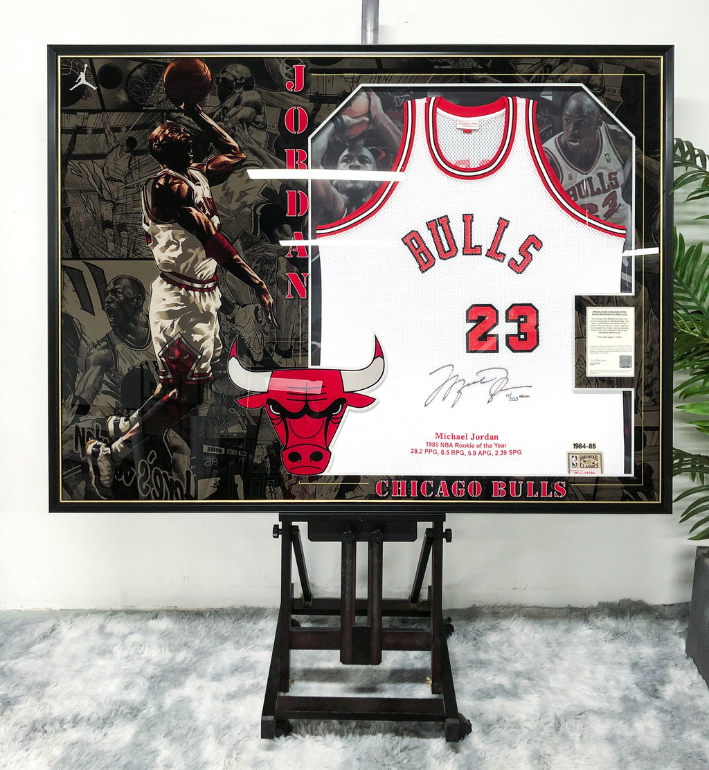 Michael Jordan Chicago Bulls Autographed Standard Framed Jersey
