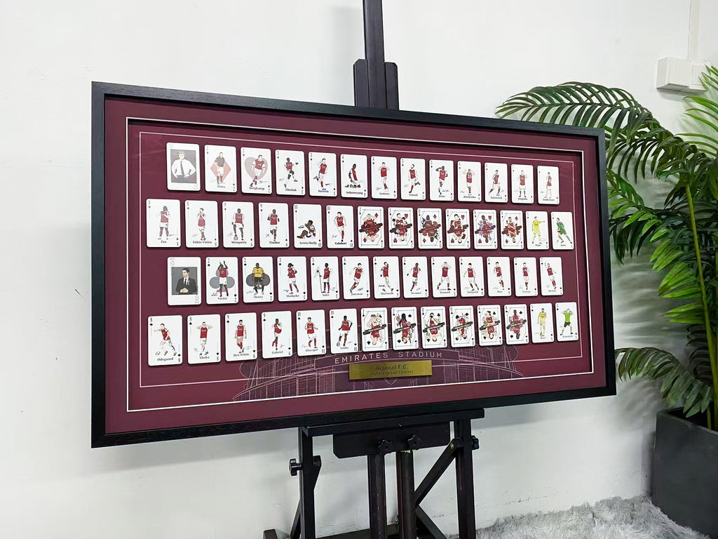 Arsenal F.C. Player Playing Cards Display Frame Emirates Stadium