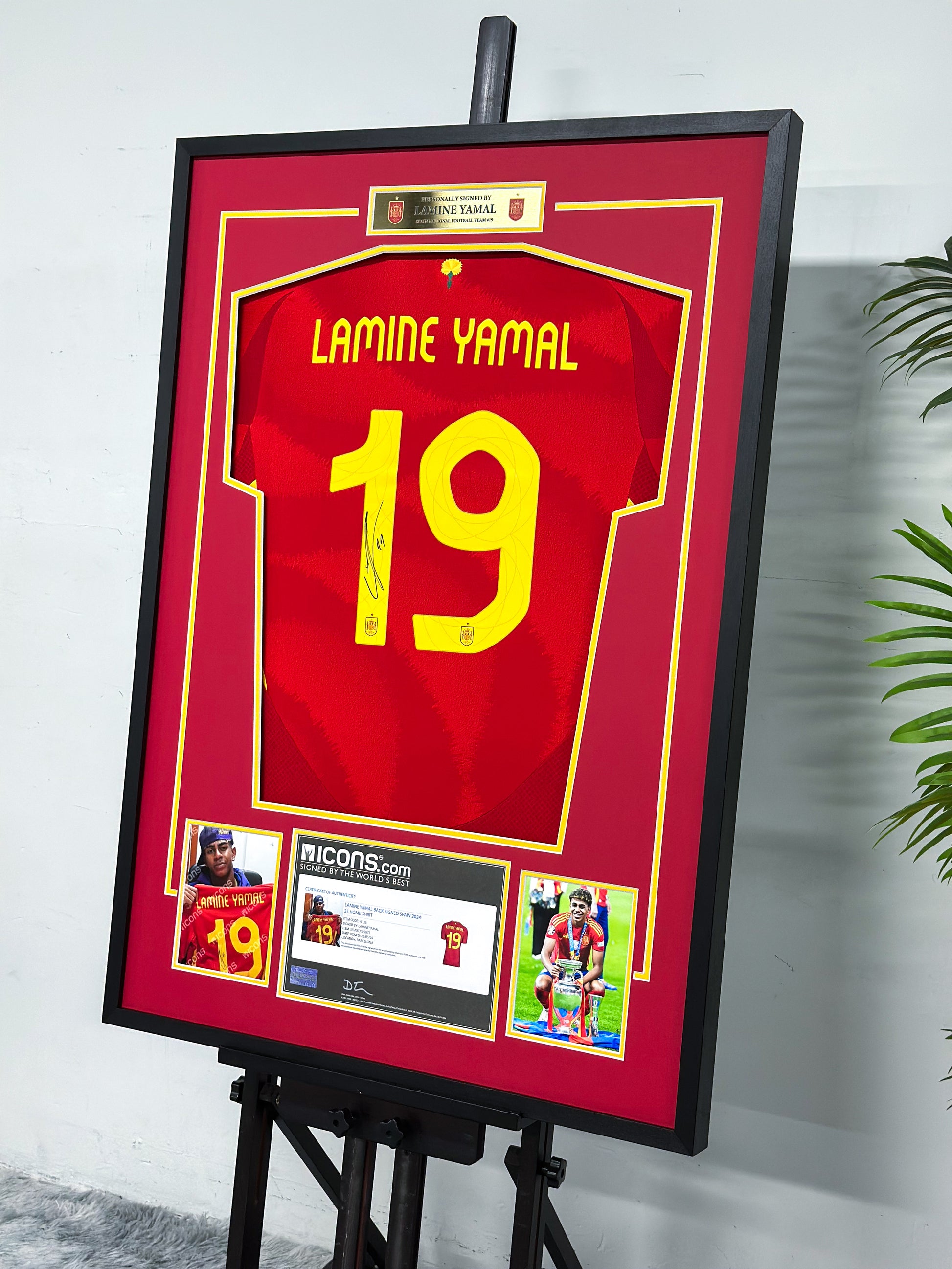 Lamine Yamal Spanish National Team Autographed Jersey Framed