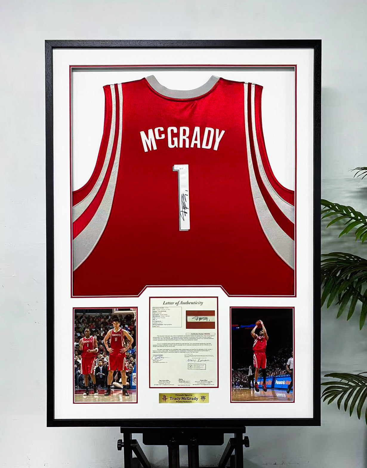 Tracy McGrady Signed Rockets Framed Jersey