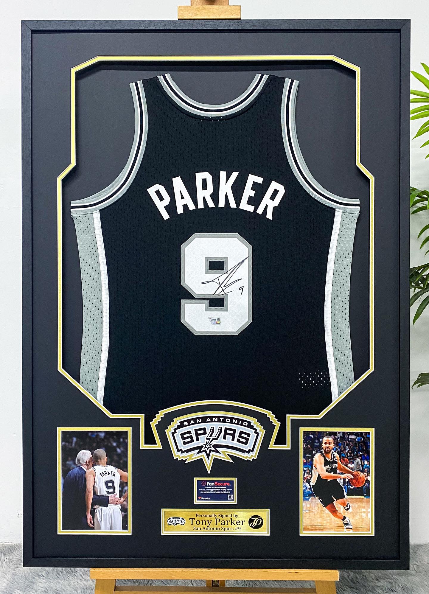 Tony Parker San Antonio Spurs Autographed Jersey Custom Framing