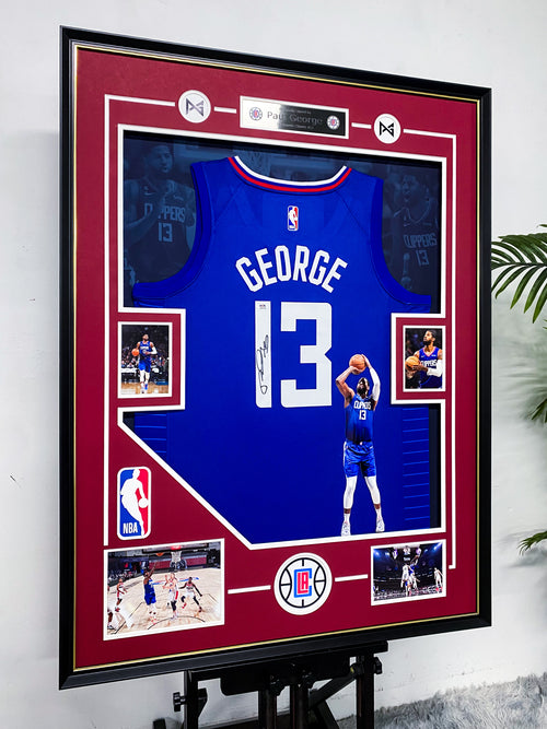 Paul George Los Angeles Clippers #13 Autographed Jersey Framing