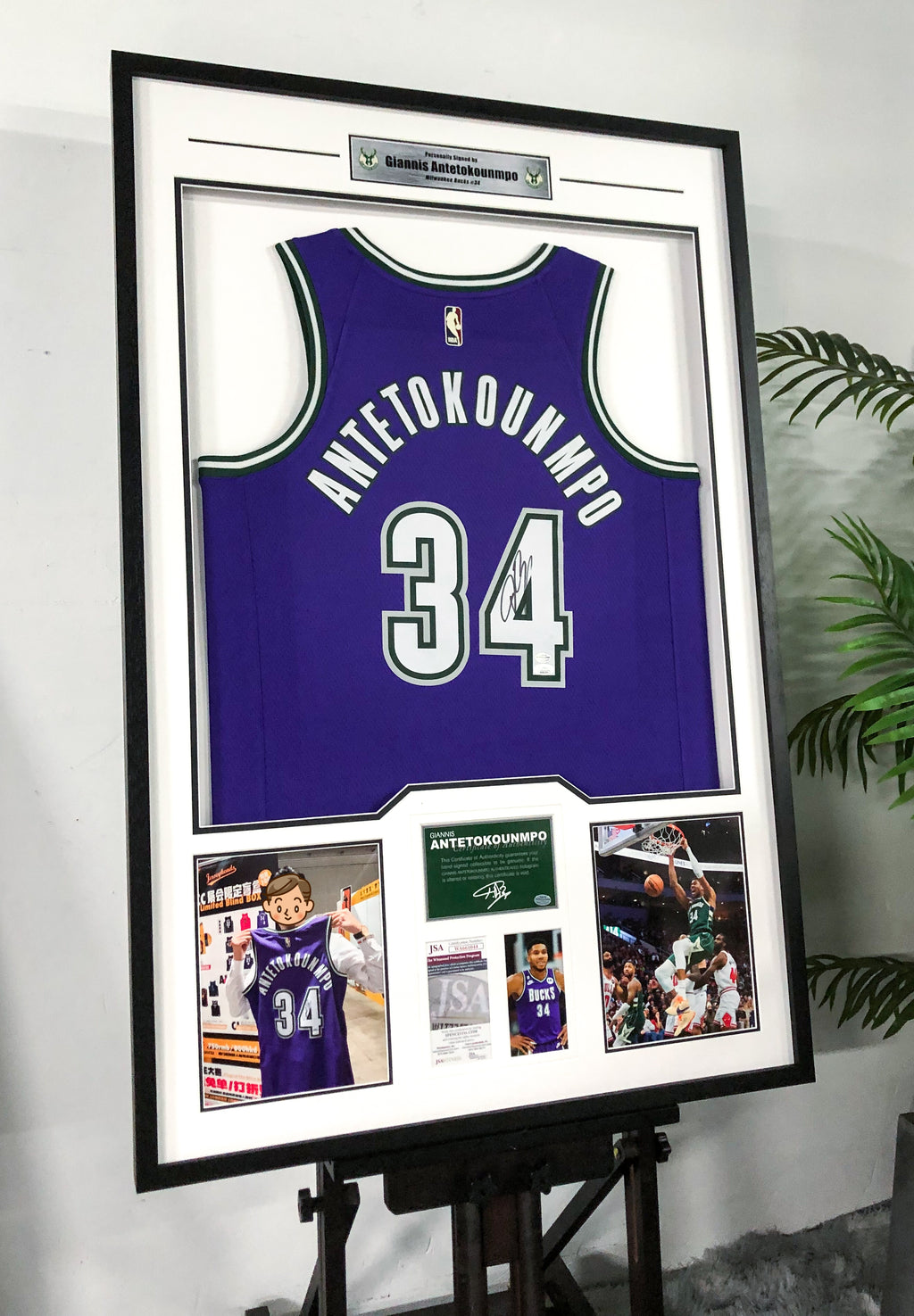 Giannis Antetokounmpo Milwaukee Bucks Autographed Standard Framed Jersey