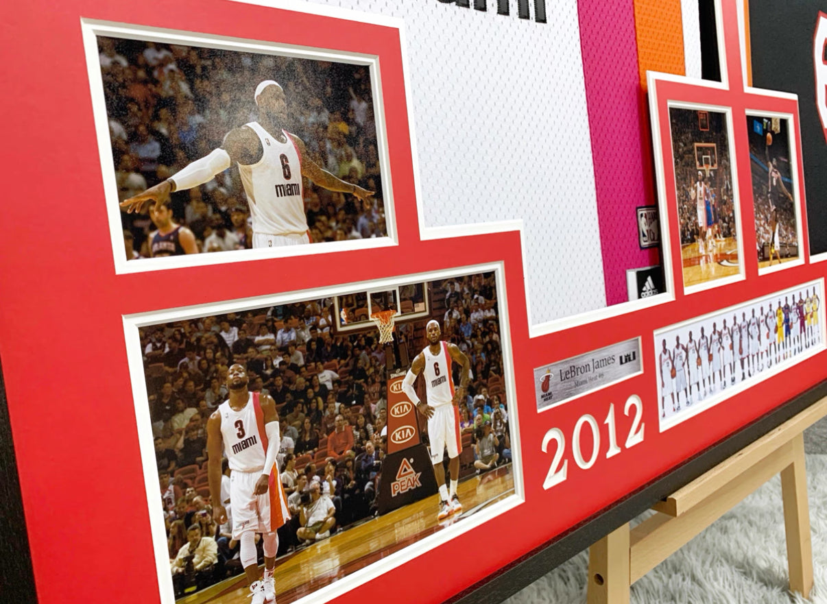 LeBron James Miami Heat Autographed Jersey | Custom Framed Display