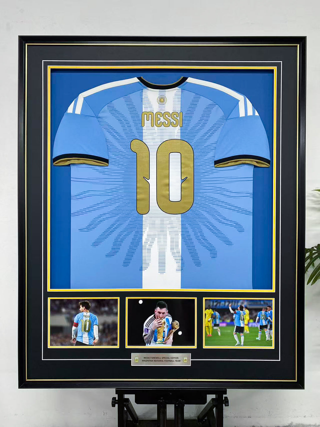 Lionel Messi Argentina 10 Farewell Special Edition Jersey Display Frame