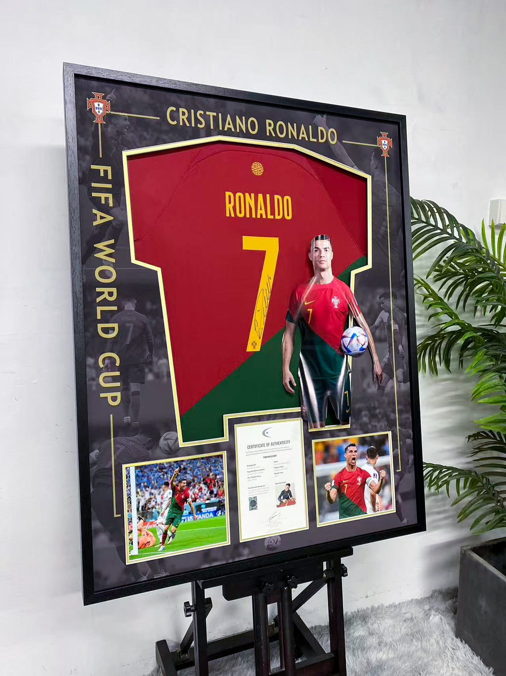 Cristiano Ronaldo Portugal National Team #7 Signed Jersey Framing