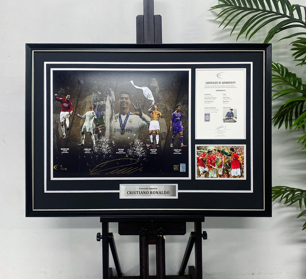Cristiano Ronaldo Real Madrid Signed Poster Framing