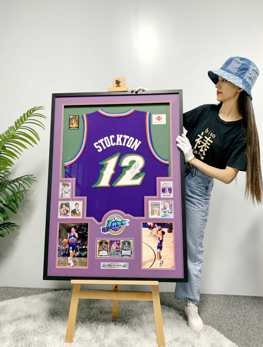 John Stockton Utah Jazz Autographed Jersey Custom Framing