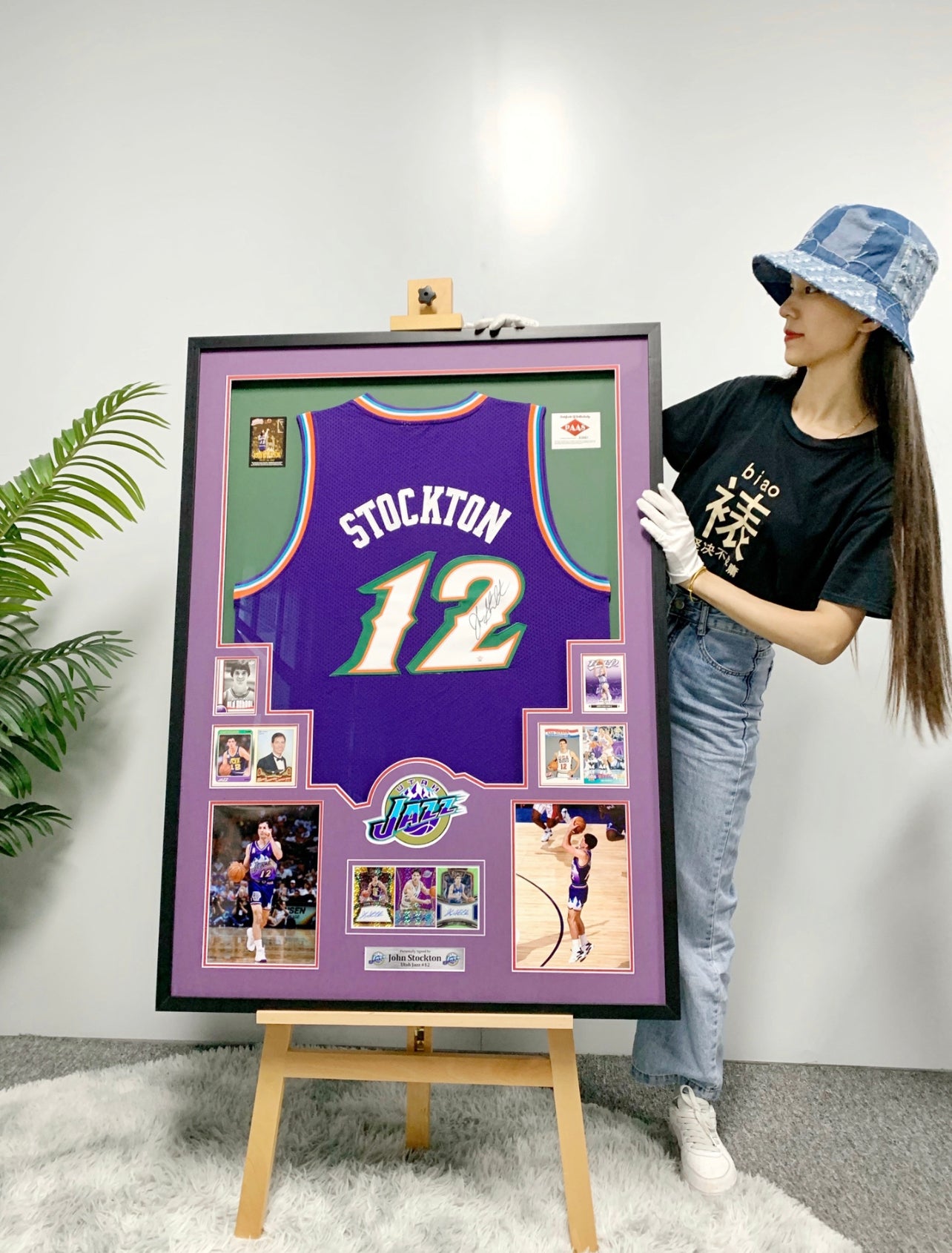John Stockton Utah Jazz Autographed Jersey Custom Framing