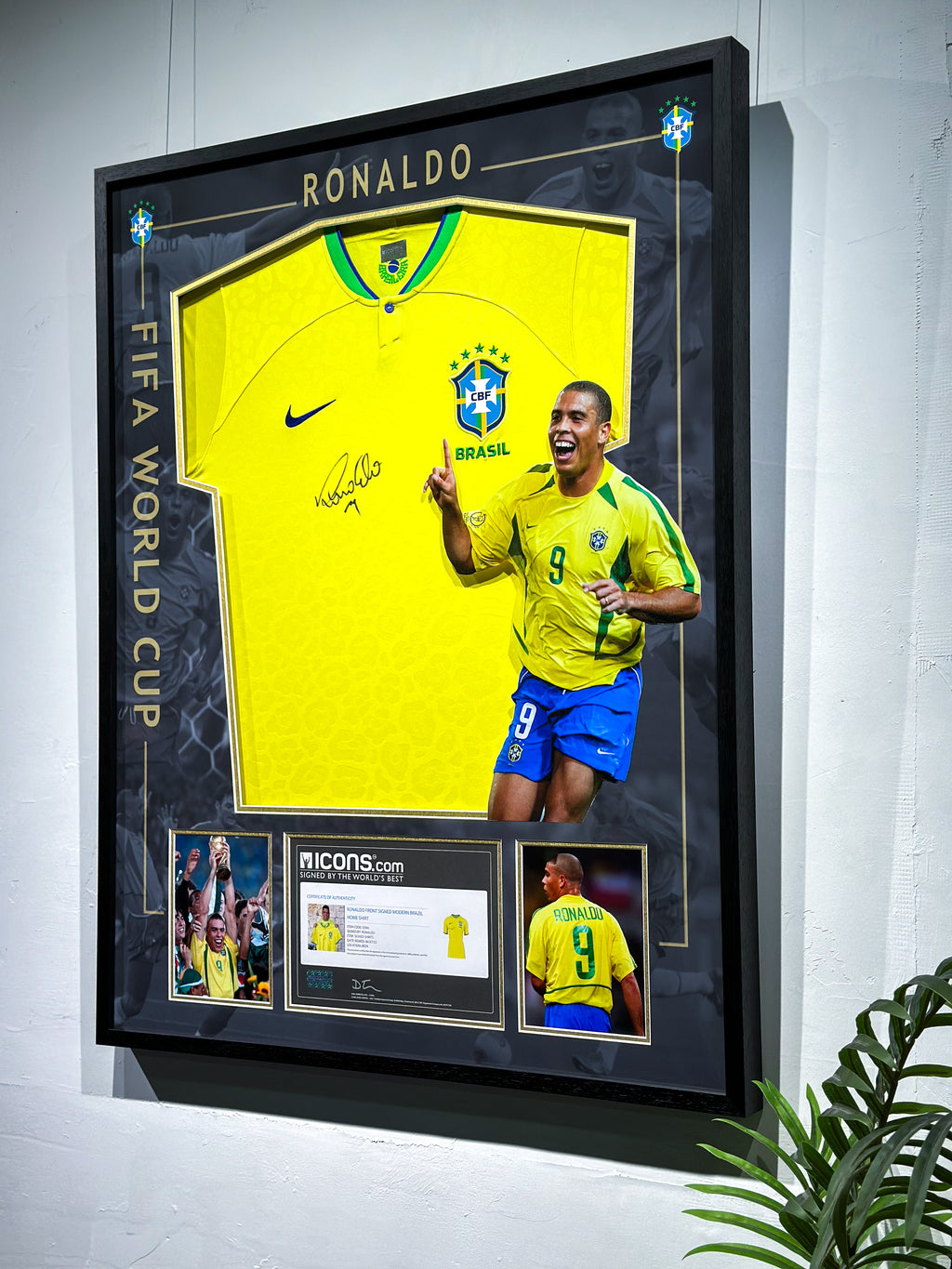 Ronaldo Brazil National Team Jersey Framing | Bespoke Autograph Memorabilia Display