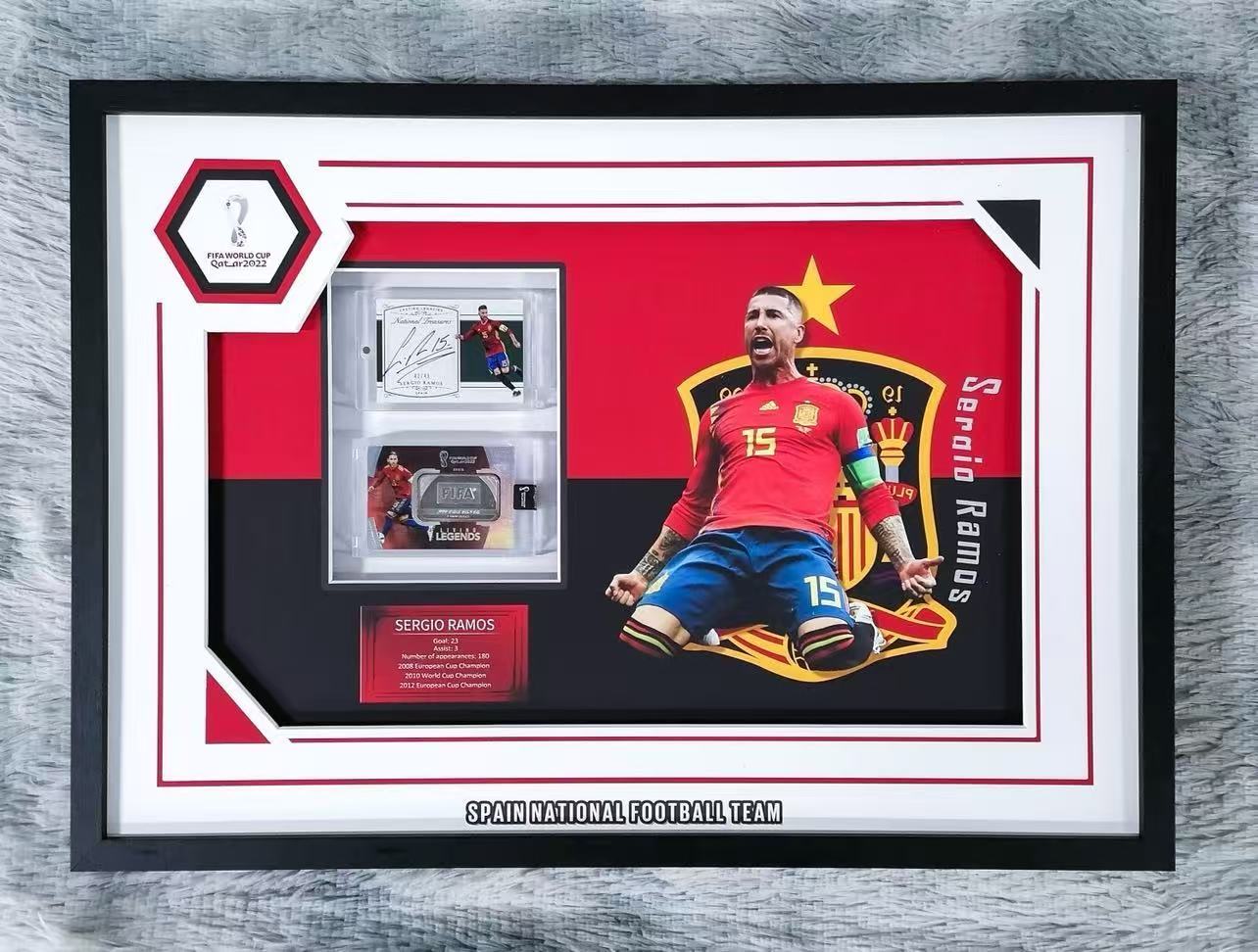 Sergio Ramos Spain National Football Team Custom Framed Trading Card