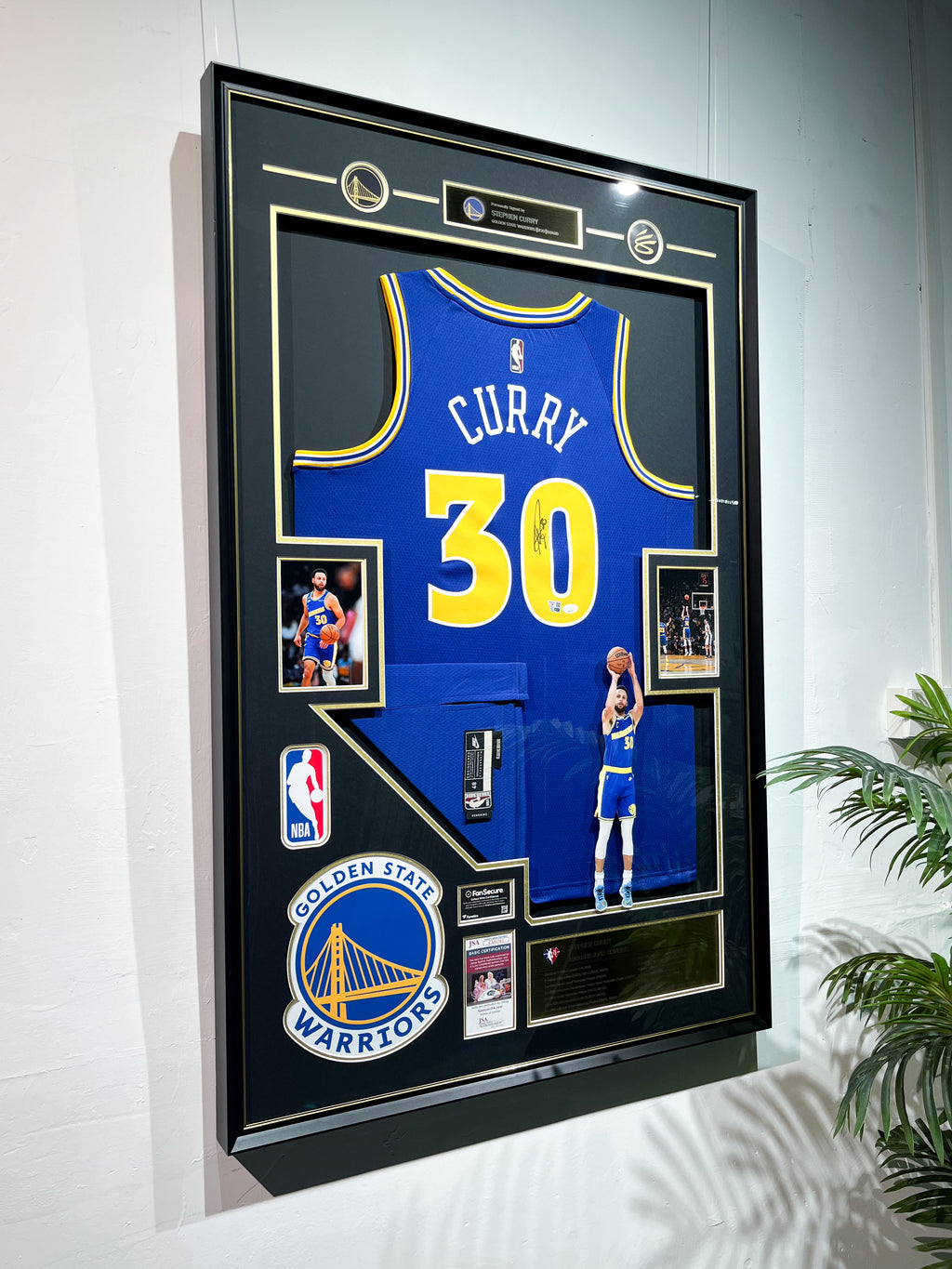 Stephen Curry Golden State Warriors #30 Signed Blue Home Jersey Framed Display