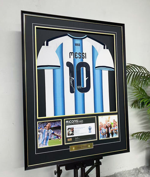 Lionel Messi Argentina National Team #10 Autographed Jersey Framing