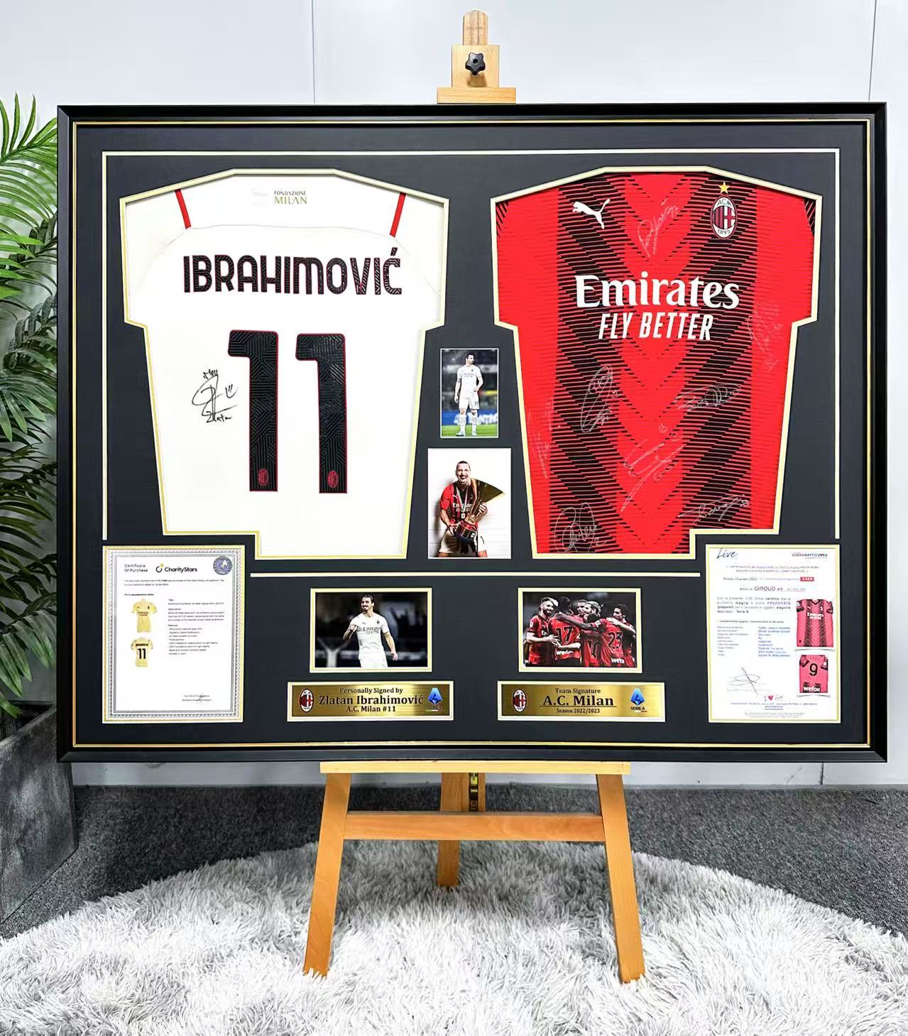 Zlatan Ibrahimović A.C. Milan Jersey Framing