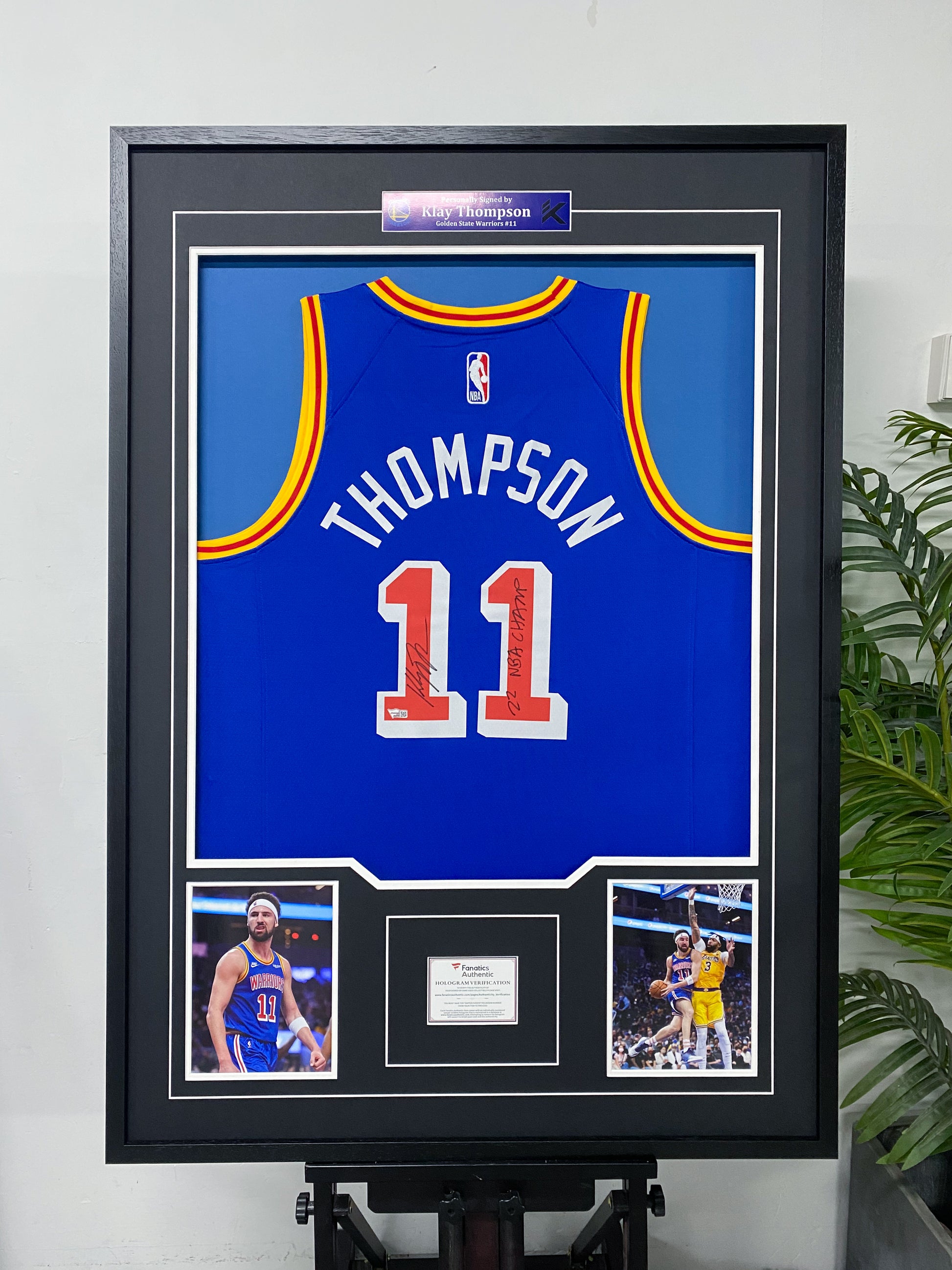 Klay Thompson Golden State Warriors Signed Jersey Framing