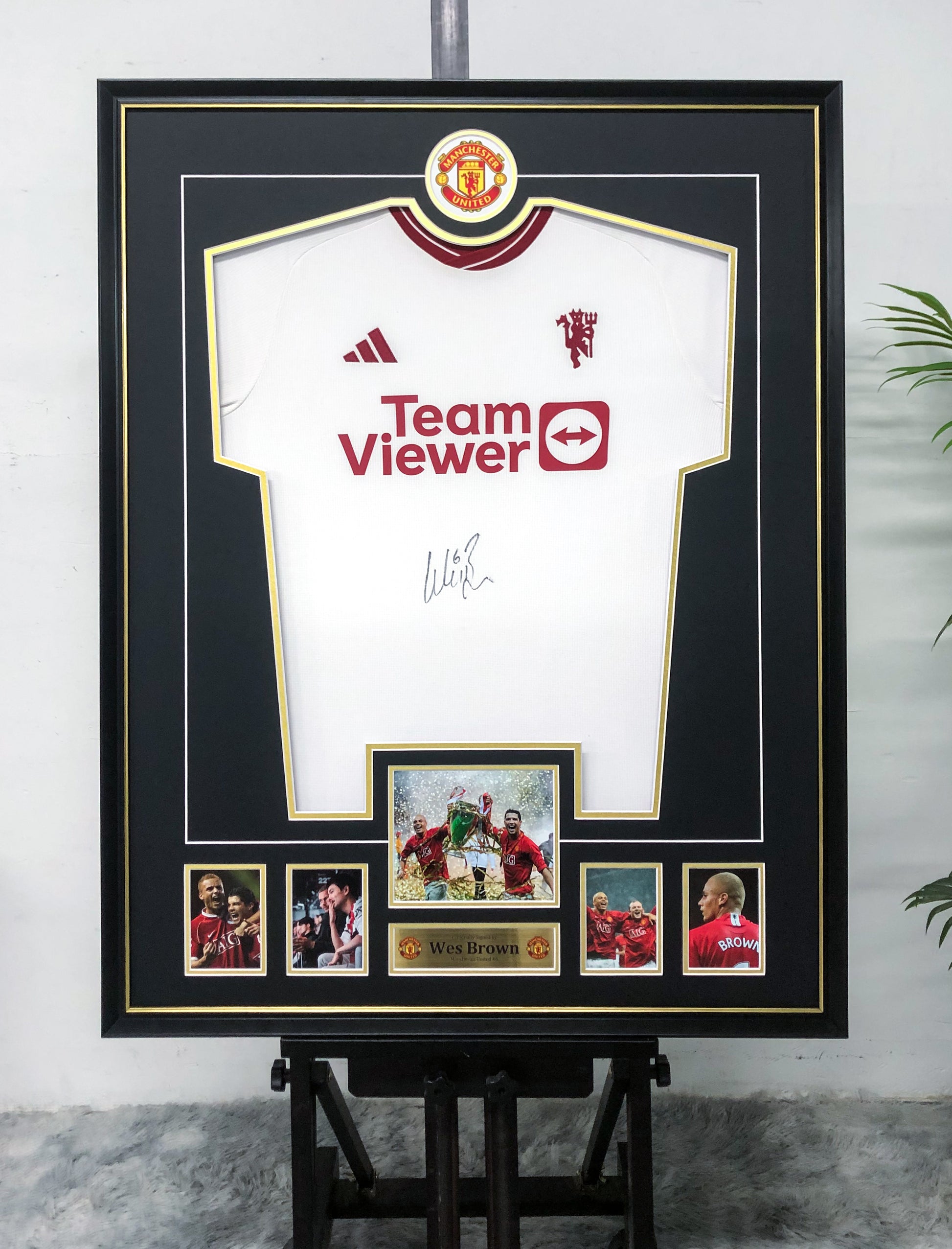 Wes Brown Manchester United Jersey Custom Framing