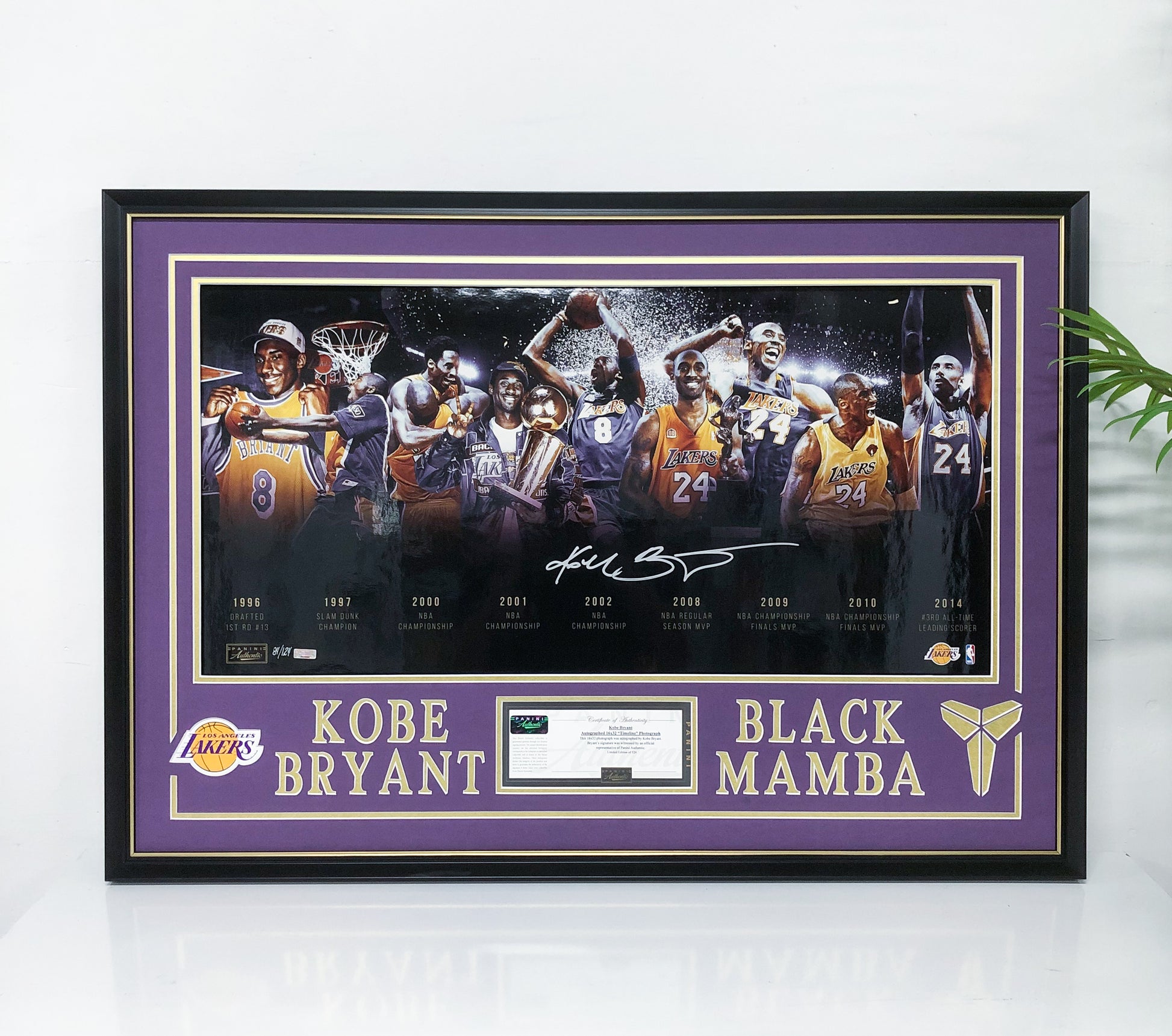 Kobe Bryant Autographed Custom Framed Poster