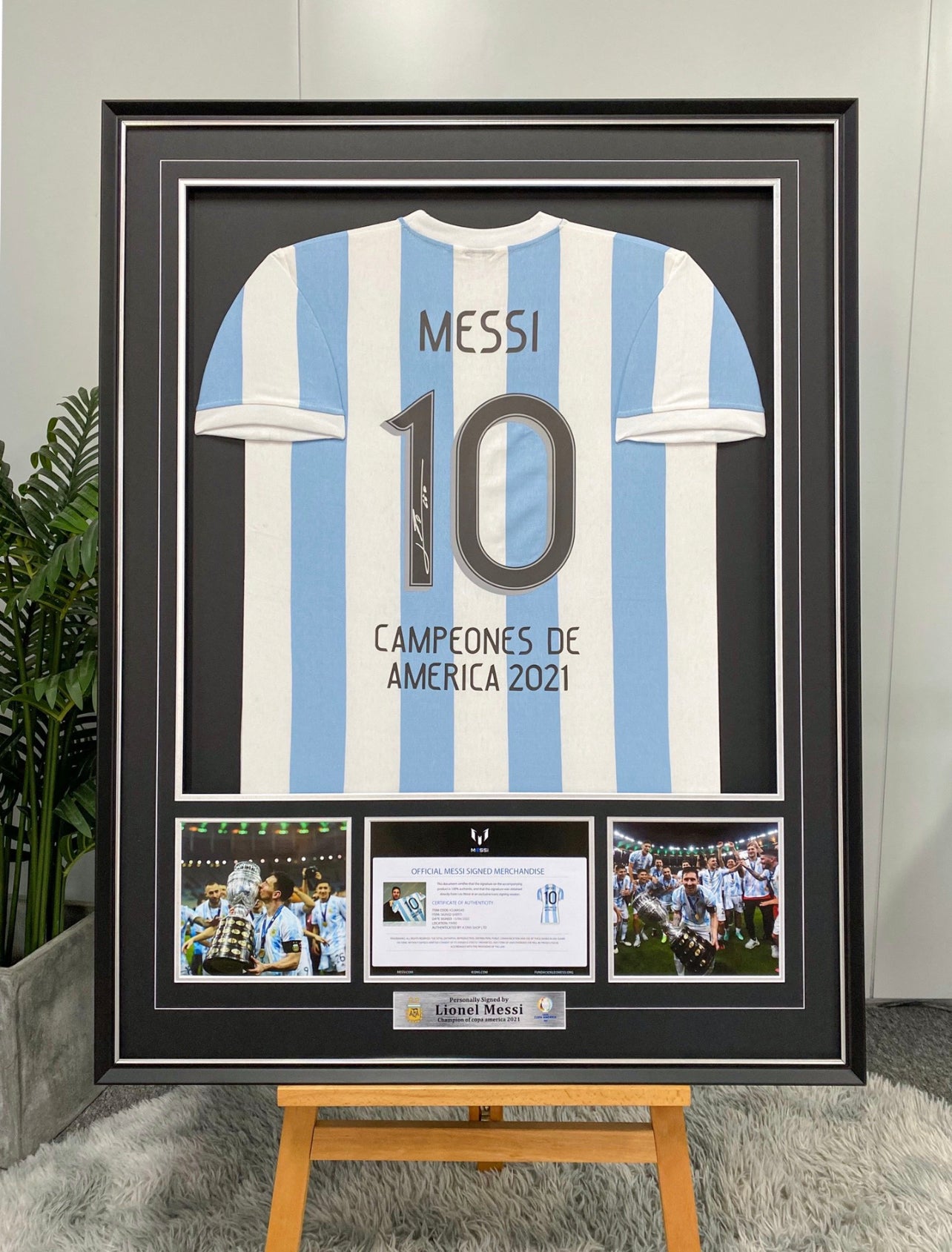 Lionel Messi Argentina Autographed Custom Framed Jersey