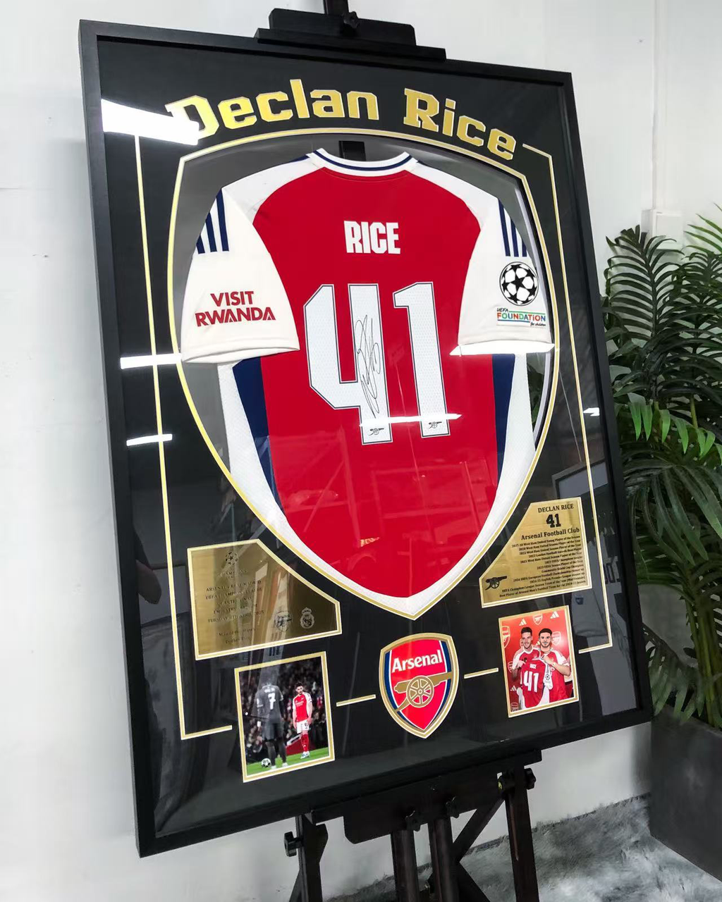 Declan Rice Arsenal Autographed Jersey Framed