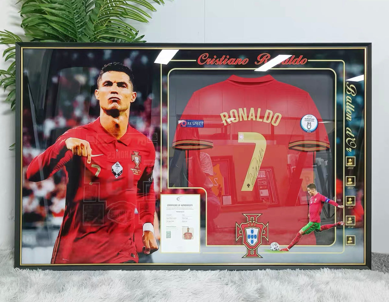 Cristiano Ronaldo Portugal National Team Autographed Custom Framed Jersey