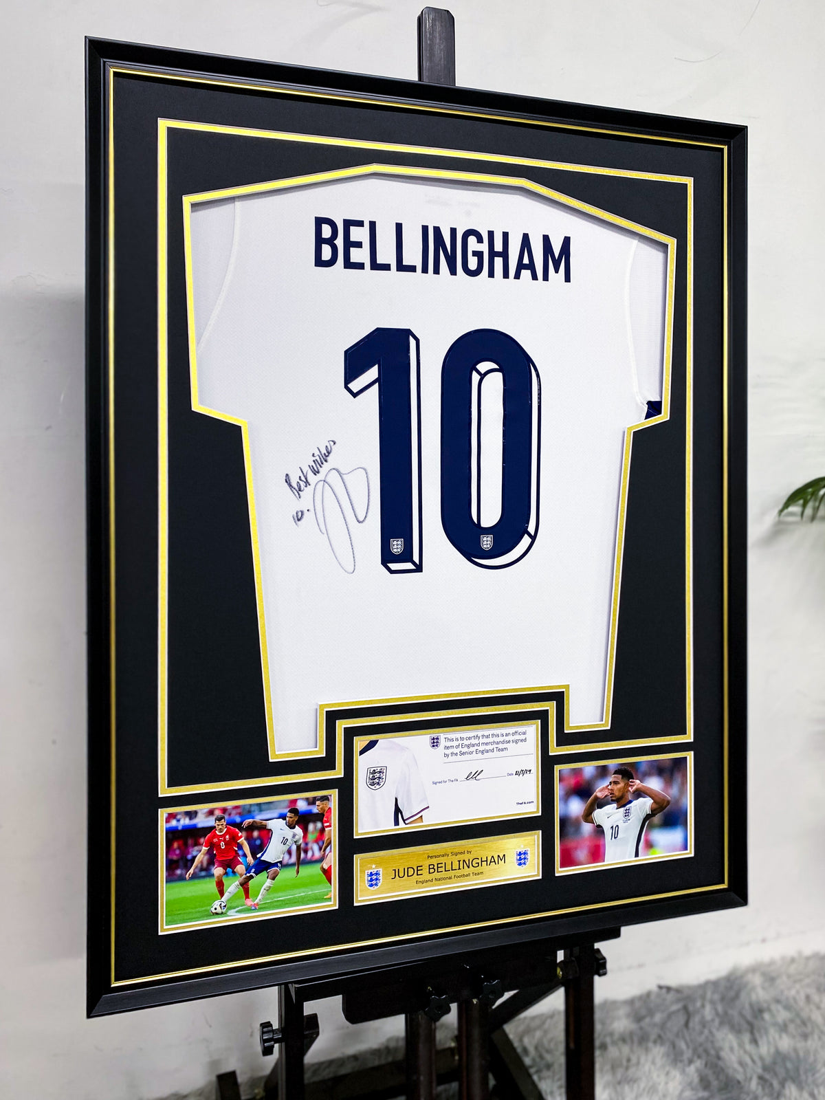 Jude Bellingham England National Team Signed Jersey Framed