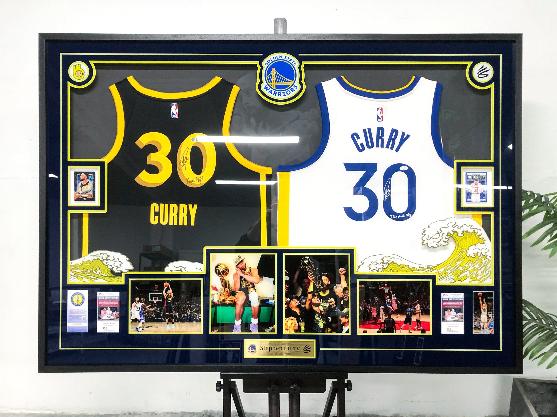 Stephen Curry Golden State Warriors Jersey Custom Framing