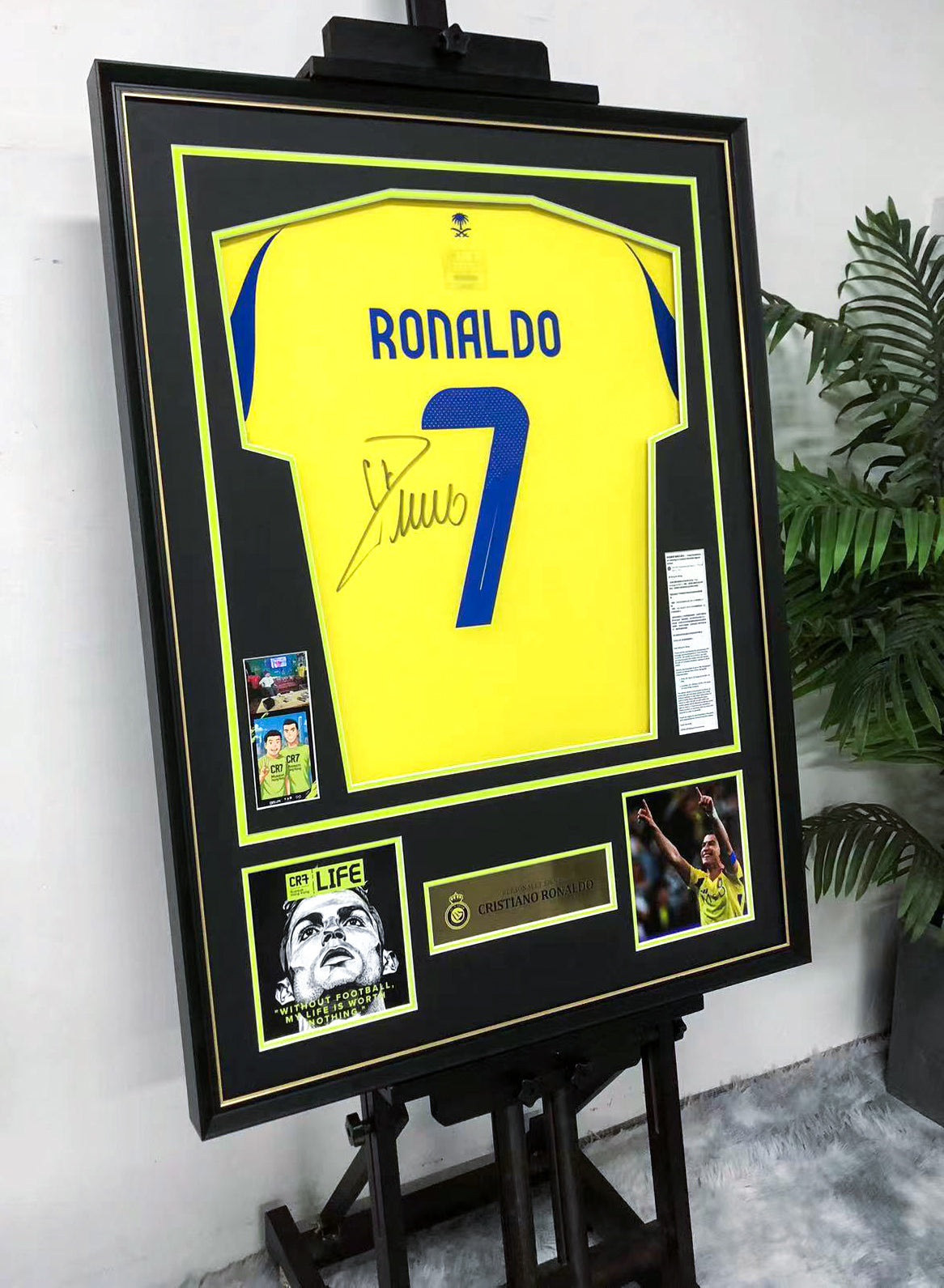 Cristiano Ronaldo Al-Nassr FC Autographed Jersey Framed