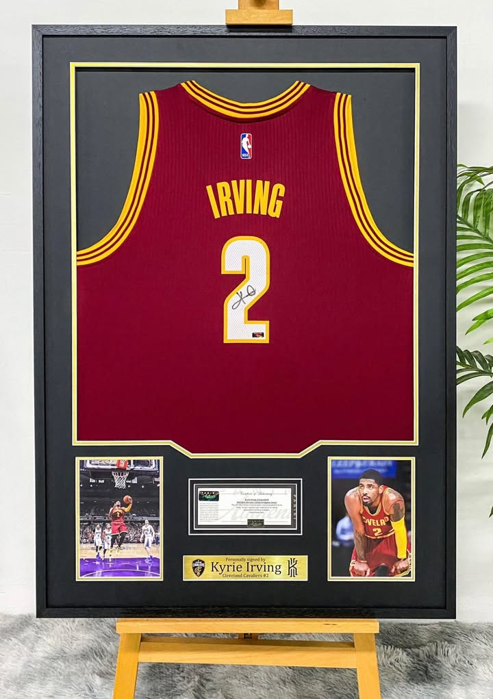 Cleveland Cavaliers Kyrie Irving Autographed Jersey with Standard Design Framed00004