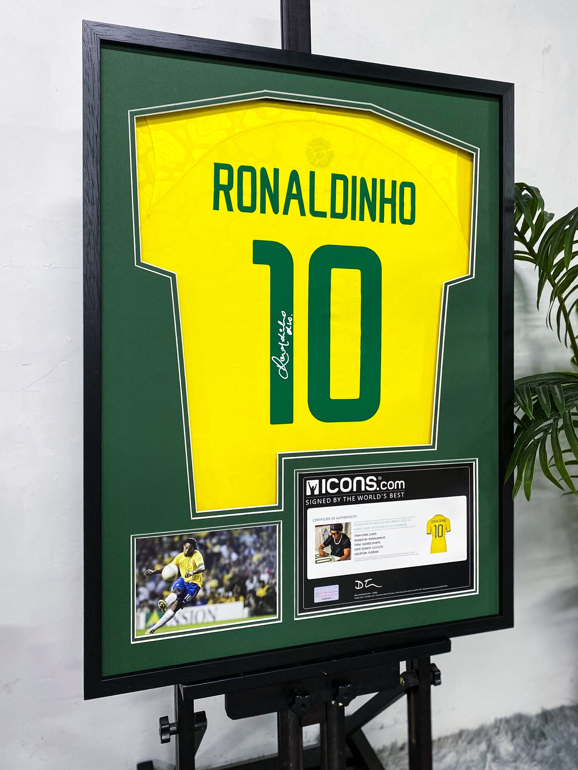 Ronaldinho Brazil National Team Jersey Framing
