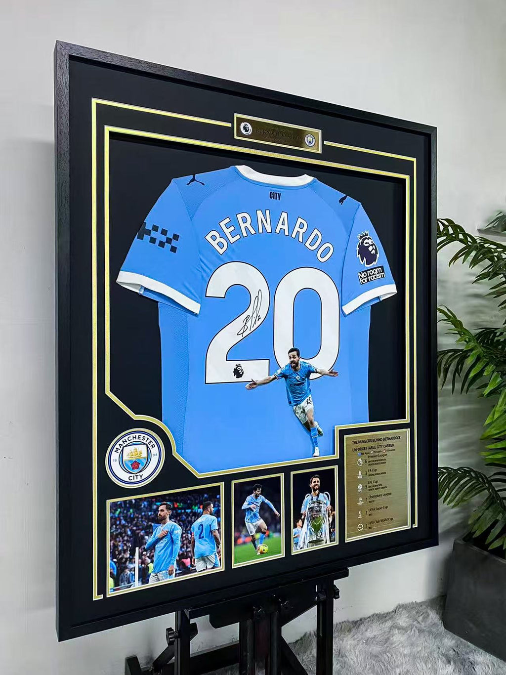 Bernardo Silva Manchester City Signed Jersey Framing