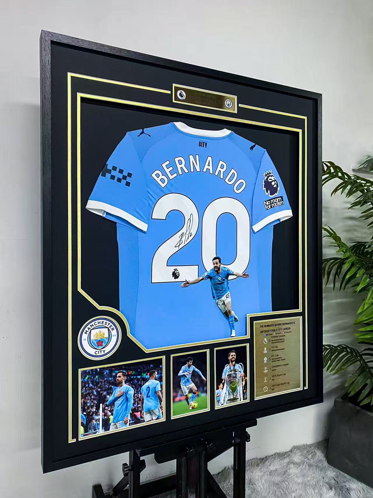 Bernardo Silva Manchester City Signed Jersey Framing