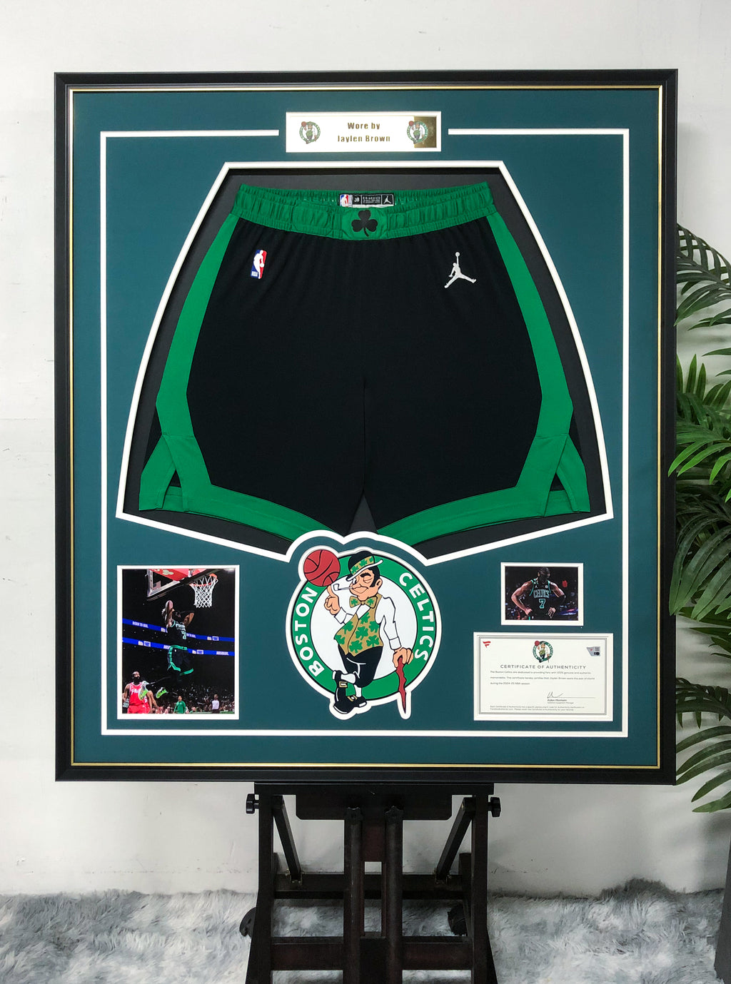 Jaylen Brown Boston Celtics Autographed Shorts Framed